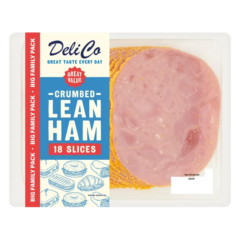 Deli Co 18 Crumbed Lean Ham Slices 360g