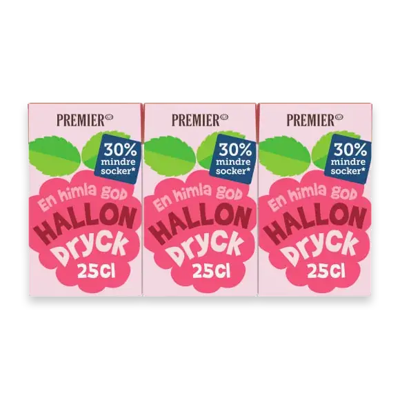 Premier Hallondryck Mindre Socker Tetra