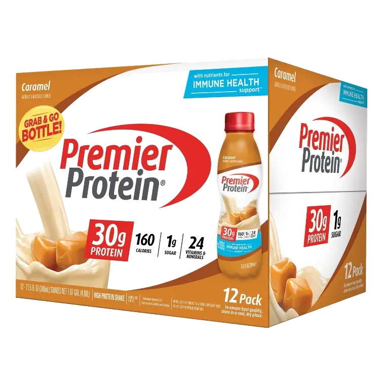Premier Protein Nutritional Shake Caramel Non-Caffeinated, 11.5oz/12ct