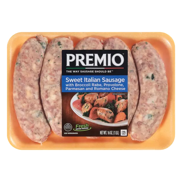 Sweet Italian Sausage with Broccoli Rabe & Romano Cheese - 6 ct