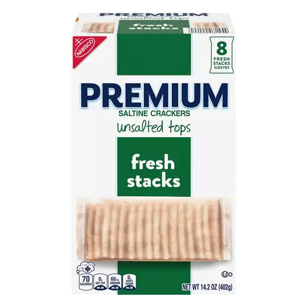 Fresh Stacks Unsalted Tops Saltine Crackers