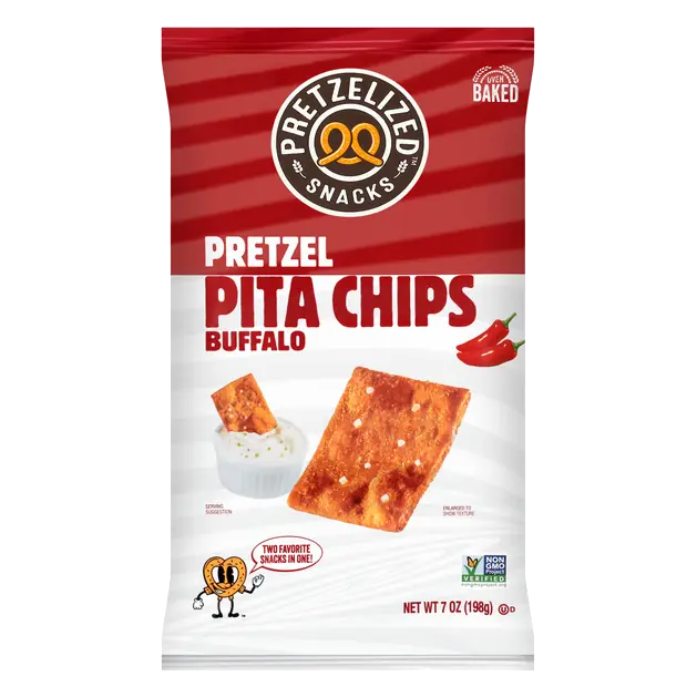Pretzelized Snacks Pita Chips, Buffalo, Pretzel