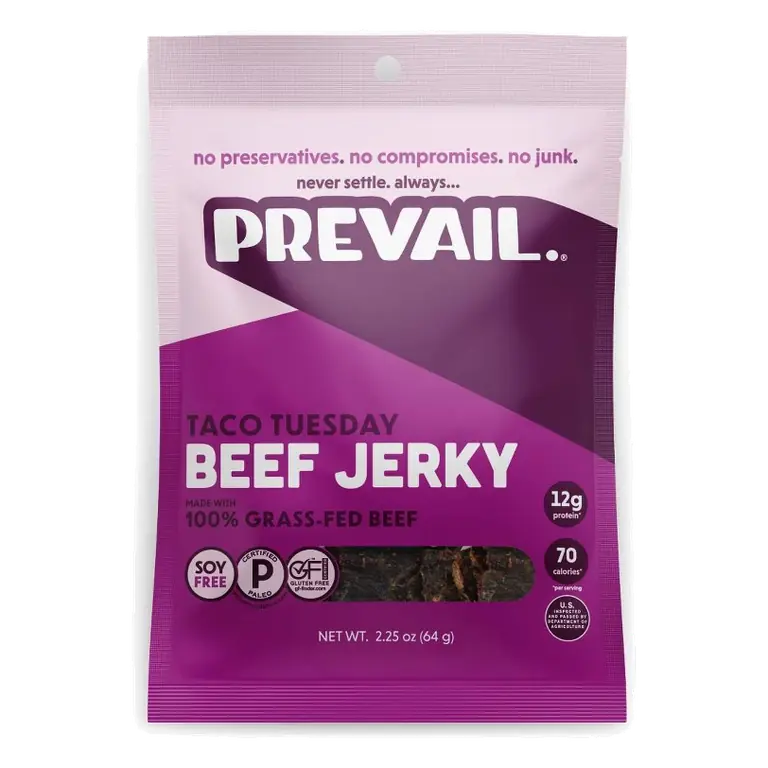 Prevail Jerky Taco Tuesday Beef Jerky - 12g Protein - 2.25oz