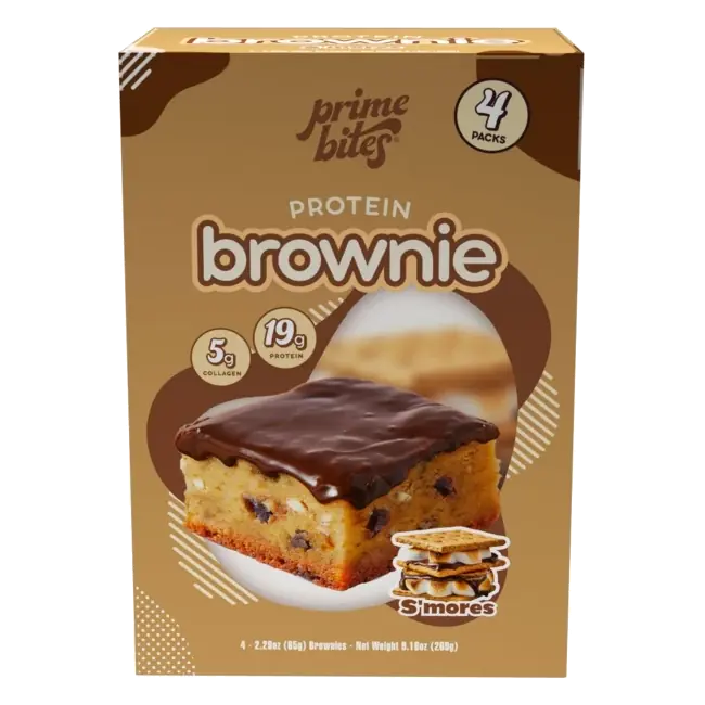 Prime Bites Smores Protein Brownie -19g Protein, 9.16oz/4ct