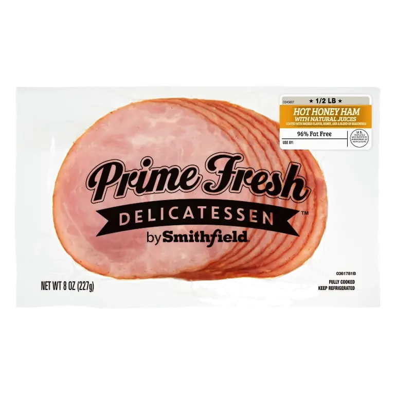 Prime Fresh Delicatessen Sliced Boneless Hot Honey Ham, 8oz