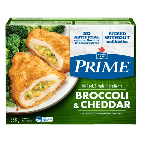 Frozen Stuffed Chicken Broccoli & Cheddar Raised Without Antibiotics 568 g