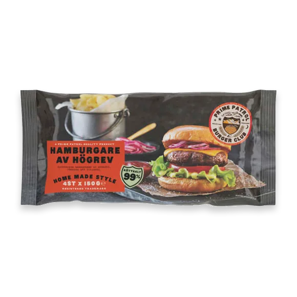 Hamburgare Högrev 99% Frysta