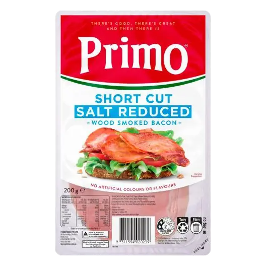 Short Cut Salt Reduced Rindless Bacon
