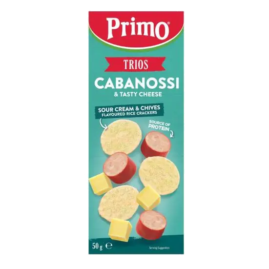 Trios Cabanossi Cheese & Sour Cream Rice Crackers