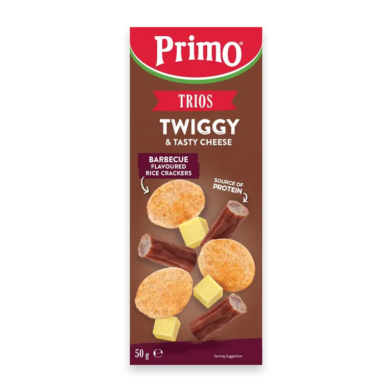 Trios Twiggy Tasty Cheese & BBQ Rice Crackers