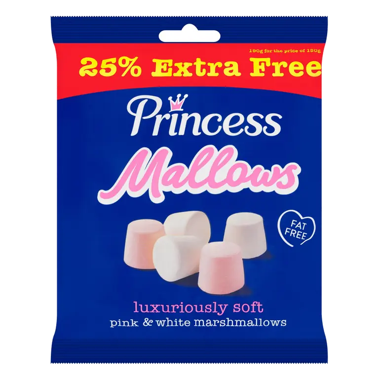 Princess Mallows Pink & White Marshmallows 190g