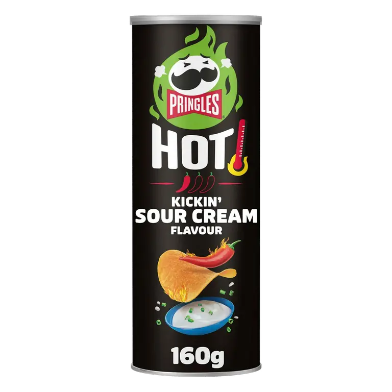 Pringles Hot Kickin' Sour Cream Sharing Crisps 160g