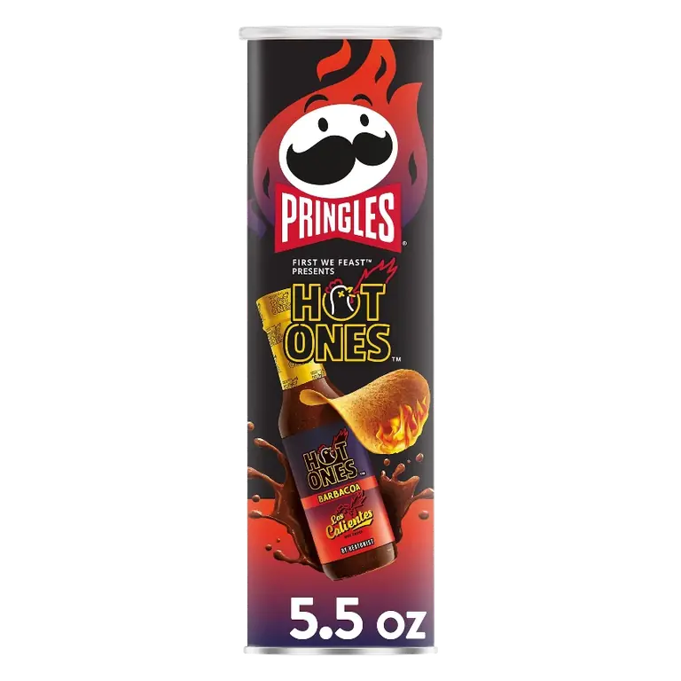 Pringles Hot Ones Barbacoa Potato Crisps Chips, 5.5oz