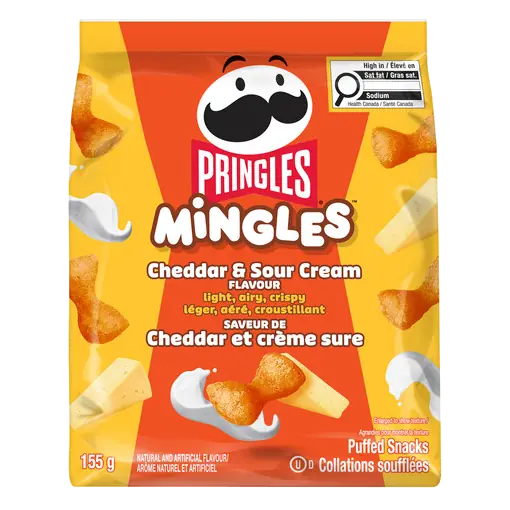 Mingles Puffed Snacks Cheddar & Sour Cream 155 g