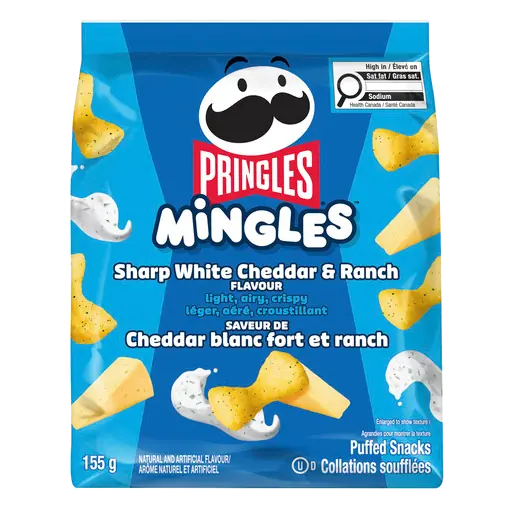 Mingles Puffed Snacks Sharp White Cheddar & Ranch 155 g