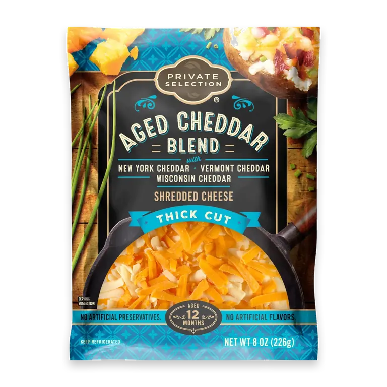 Aged Cheddar Blend Thick Cut Shredded Cheese