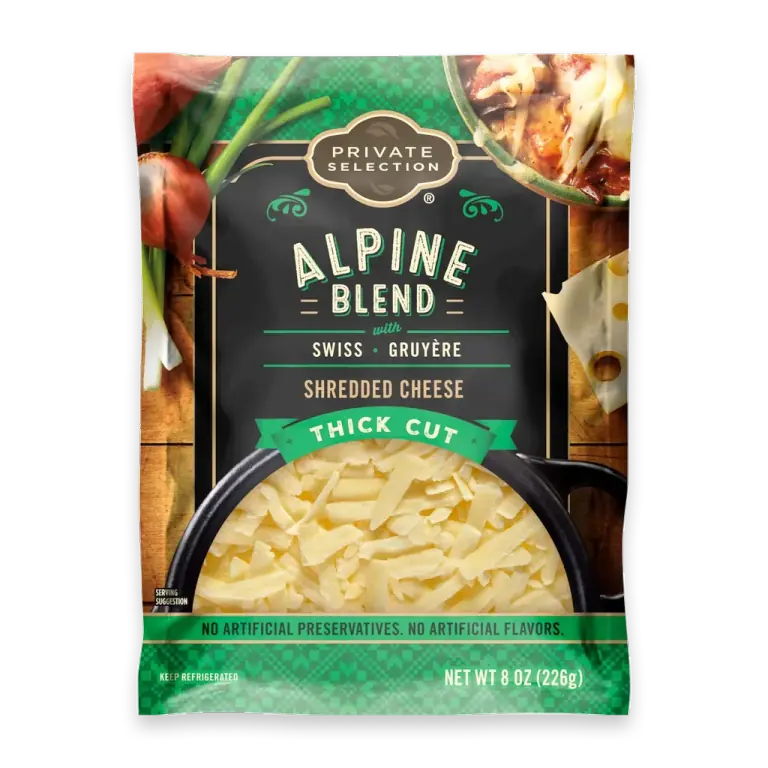 Alpine Blend Swiss & Gruyere Thick Cut Shredded Cheese