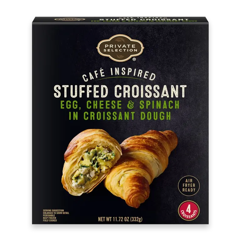 Egg Cheese Spinach and Onion Stuffed Croissant