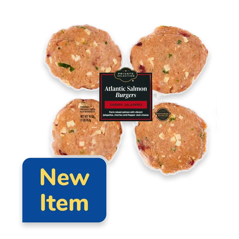 Farm Raised Cherry Jalapeno Atlantic Salmon Burgers