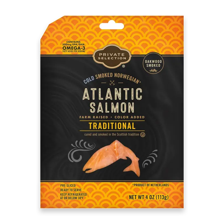 Farm Raised Norwegianˆ Atlantic Salmon Pre-Sliced Cold Smoked Traditional