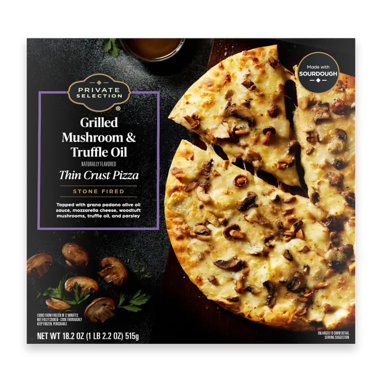 Grilled Mushroom and Truffle Oil Thin Crust Frozen Pizza