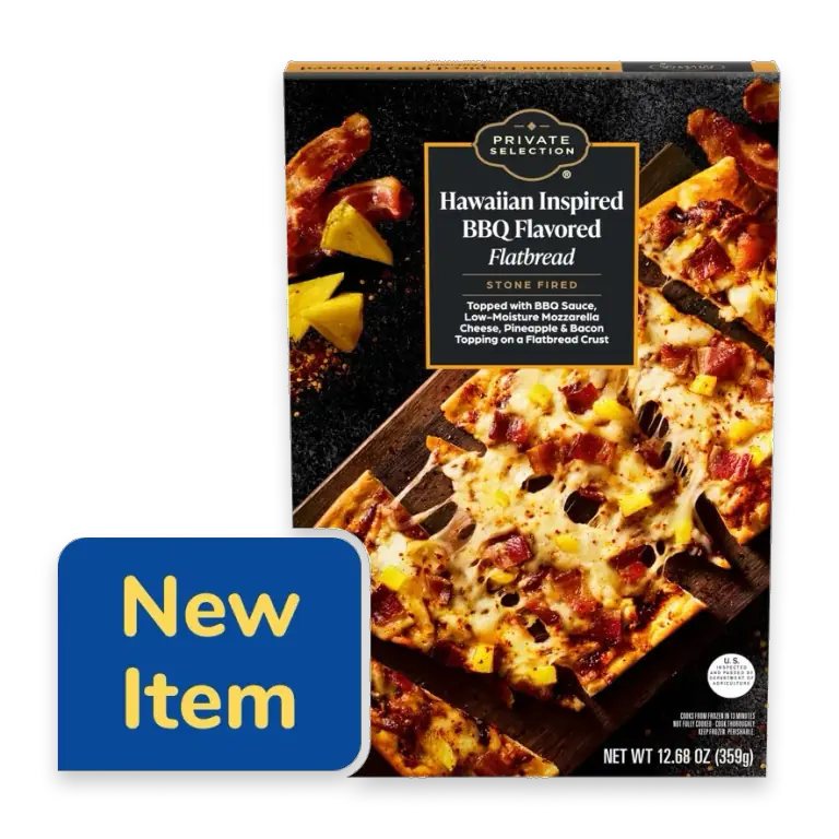 Hawaiian Inspired BBQ Flavored Flatbread Frozen Pizza