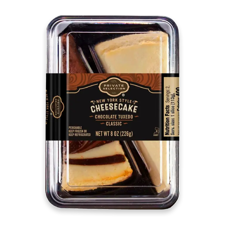 New York Style Chocolate Tuxedo and Classic Cheesecake Slices