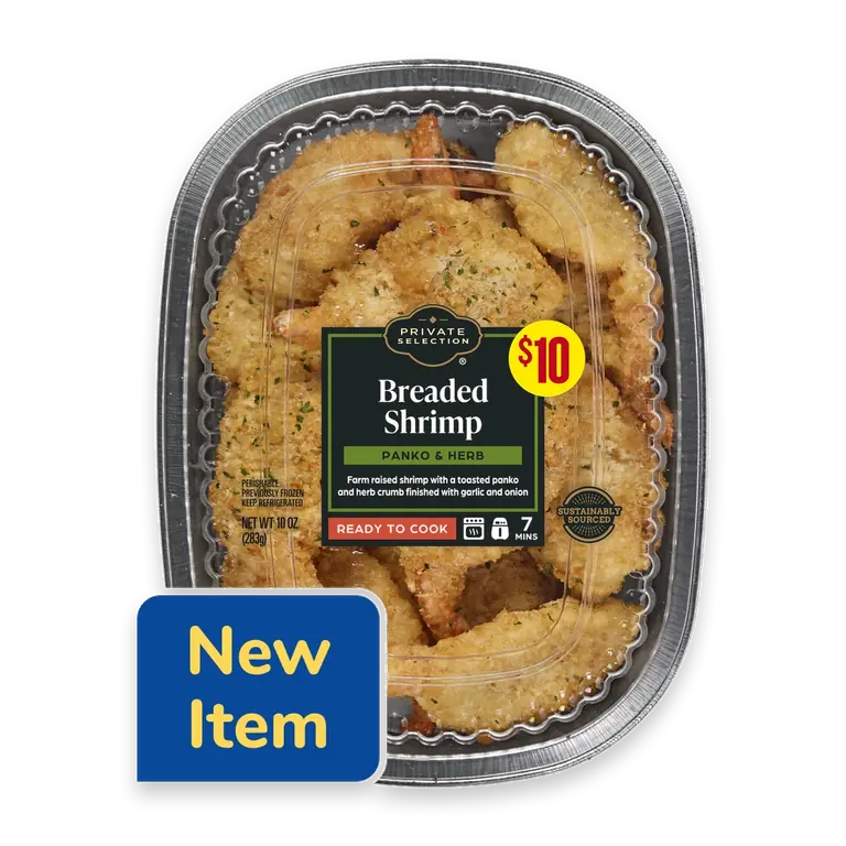 Panko and Herb Breaded Farm Raised Shrimp Pan