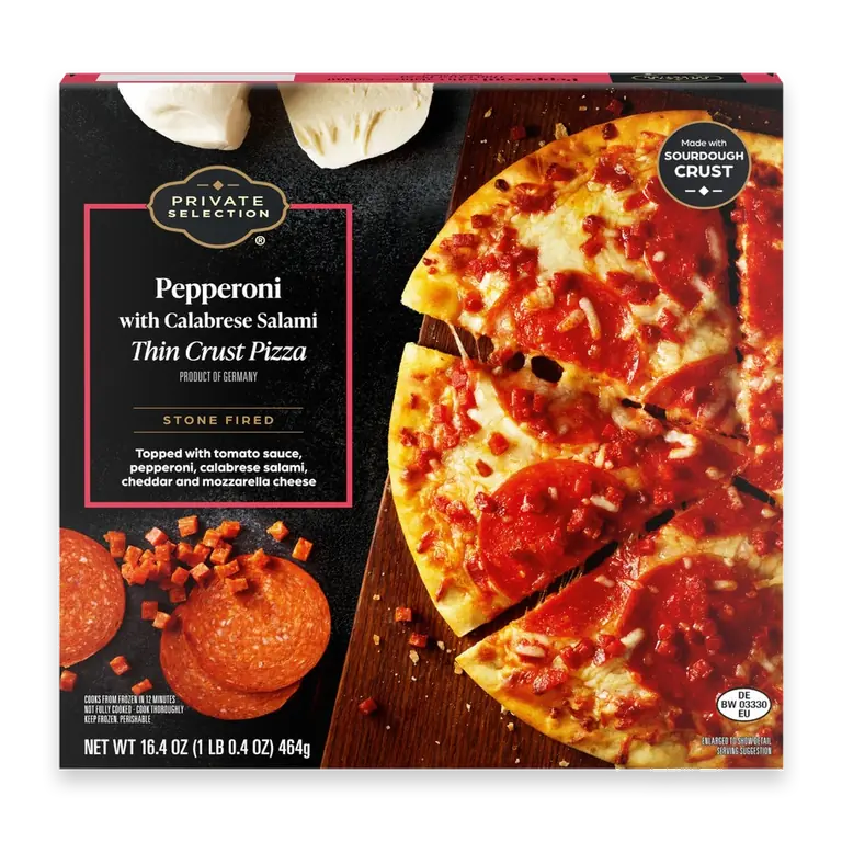Stone Fired Thin Crust Pepperoni with Calabrese Salami Frozen Pizza