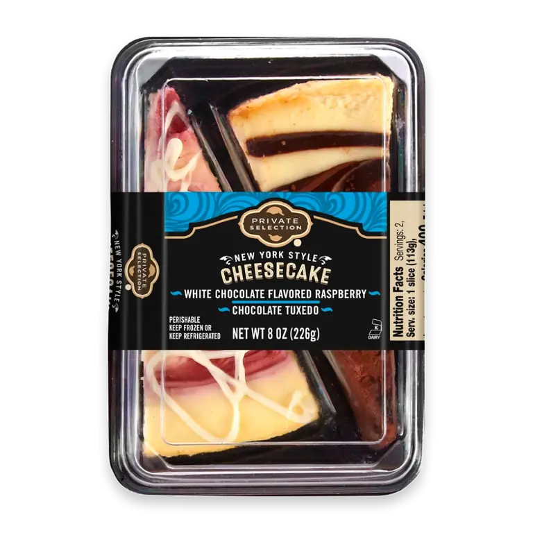 White Chocolate Flavored Raspberry and Chocolate Tuxedo Cheesecake Slices