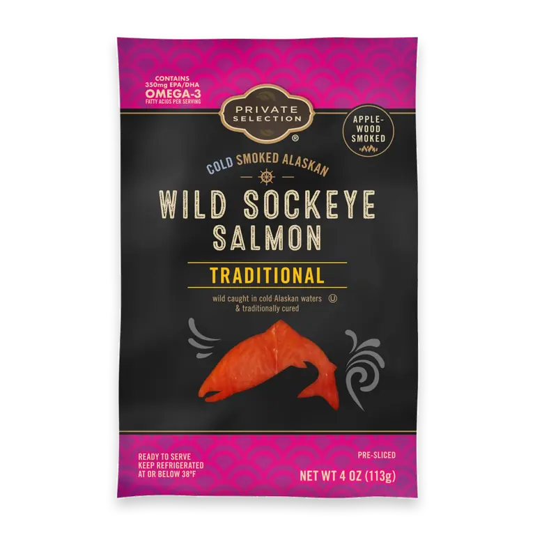 Wild Caught Alaskan Sockeye Salmon Pre-Sliced Cold Smoked Traditional
