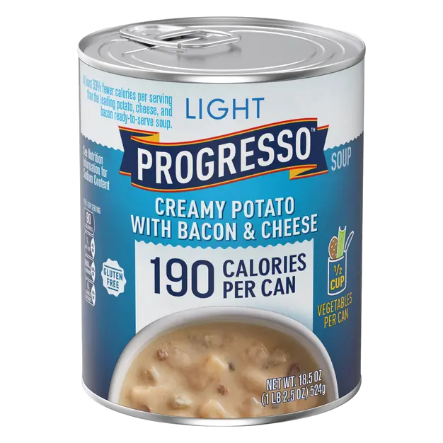 Light Creamy Potato with Bacon & Cheese Gluten-Free Soup