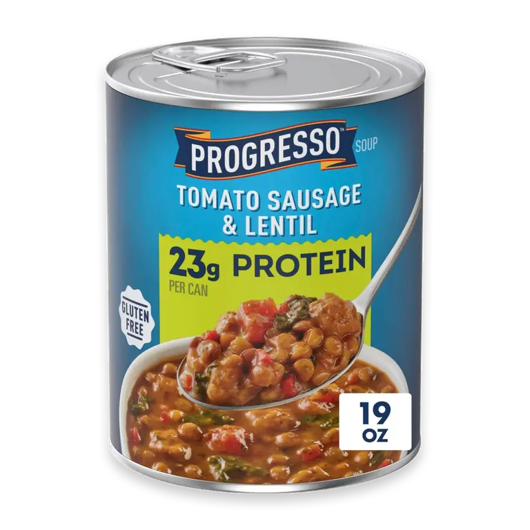 Protein Tomato Sausage and Lentil Gluten Free Canned Soup