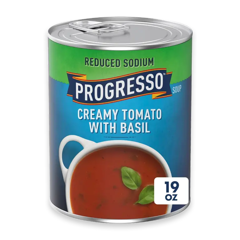 Reduced Sodium Creamy Tomato with Basil Soup