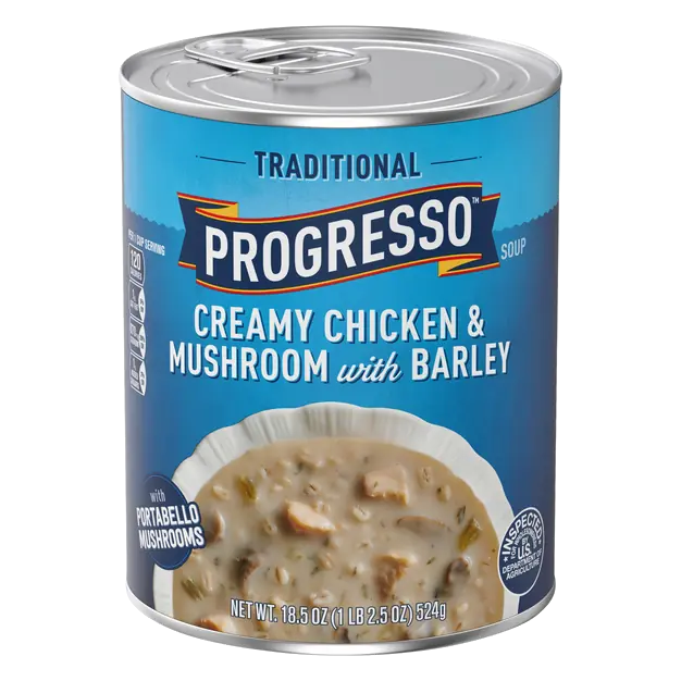 Traditional Creamy Chicken & Mushroom with Barley Soup