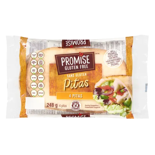 Gluten-Free Pita 4 Pack 248 g (frozen)