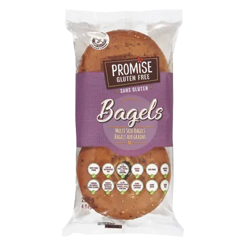 Promise Gluten-Free Bagels Multi Seed 4 Pack 280 g (frozen)