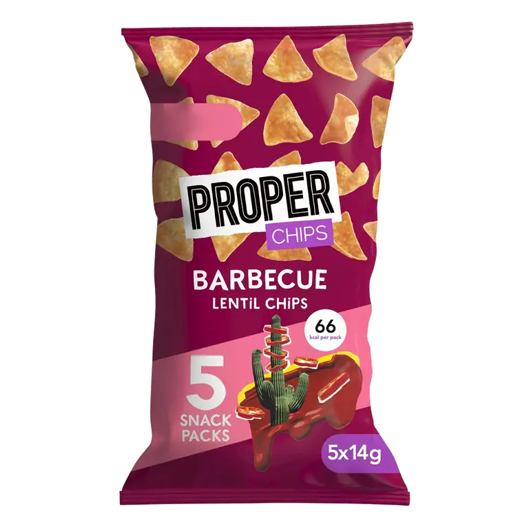 Proper Chips 5 x 14g Barbecue Multipack Lentil Crisps
