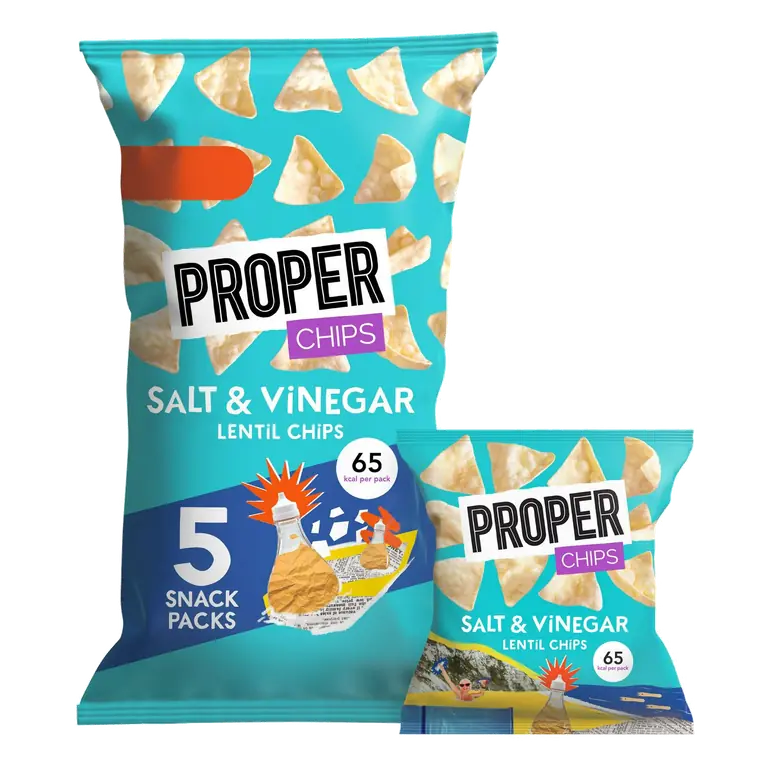 Proper Chips 5 x 14g Salt & Vinegar Lentil Crisps