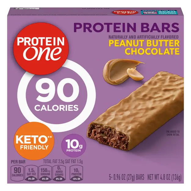 Keto Friendly Peanut Butter Chocolate 10g Protein Bars - 5 ct