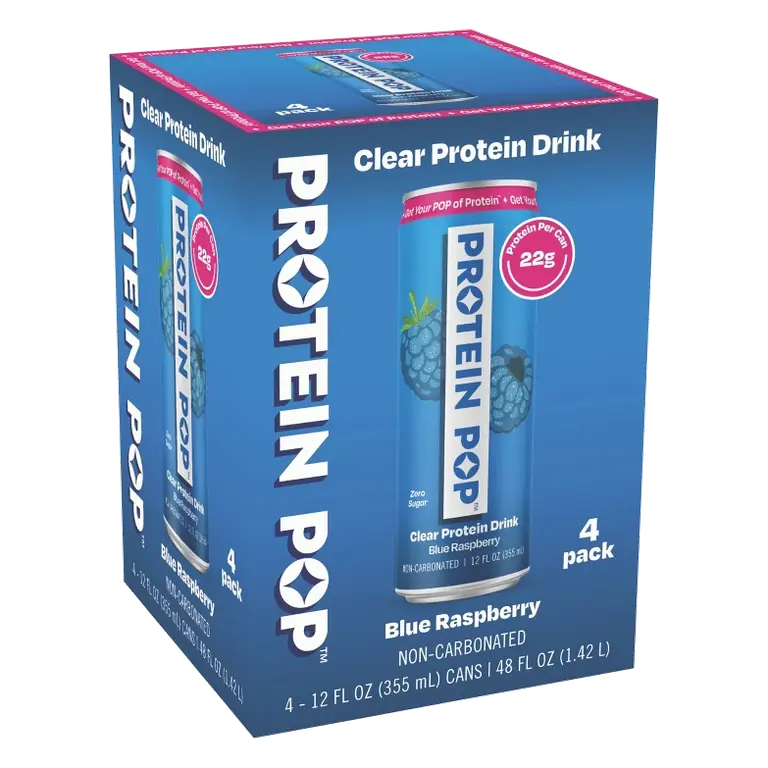 Protein Pop Blue Raspberry Sport Drink, 4pk/12 fl oz: Sugar-Free, Gluten-Free