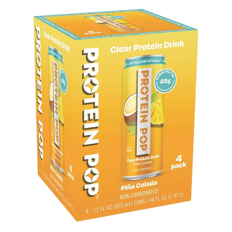 Protein Pop Pina Colada Sport Drink, 4pk/12 fl oz: Sugar-Free, High Protein