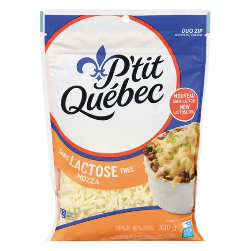 P'tit Quebec Lactose-Free Shredded Cheese Natural Mozzarella 300 g