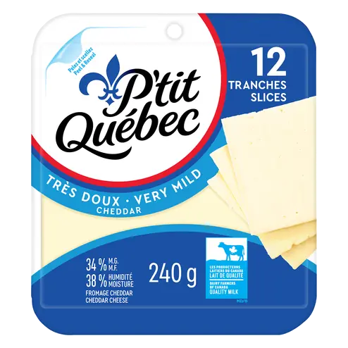 Sliced Cheese Very Mild Cheddar 12 Slices 240 g