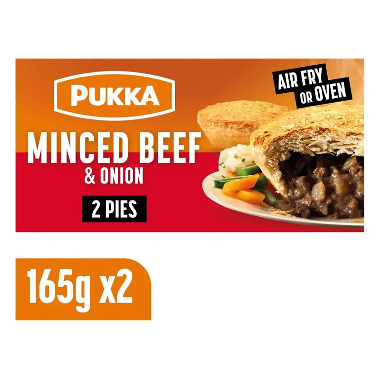 2 Minced Beef & Onion Puff Pastry Pies 2 x 165g
