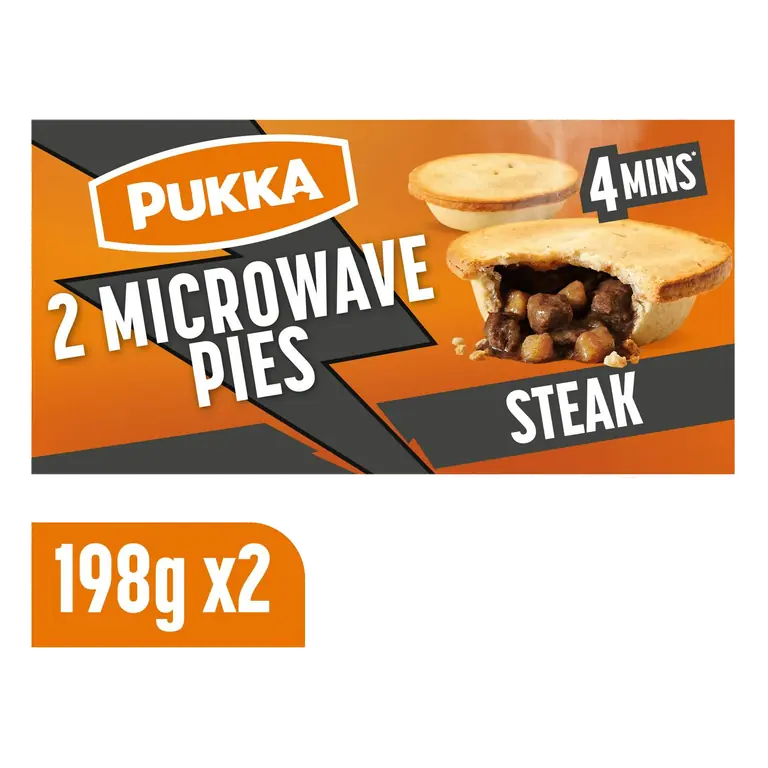Steak Microwaveable Shortcrust Pies x2