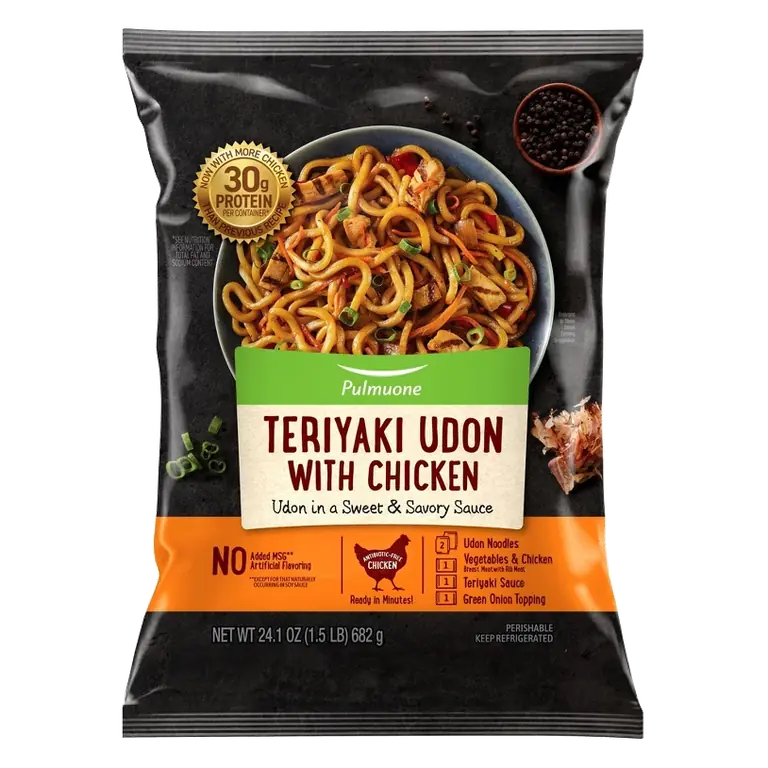 Pulmuone Teriyaki Udon with Chicken Meal, 24.1oz: No Added MSG, No Artificial Flavors