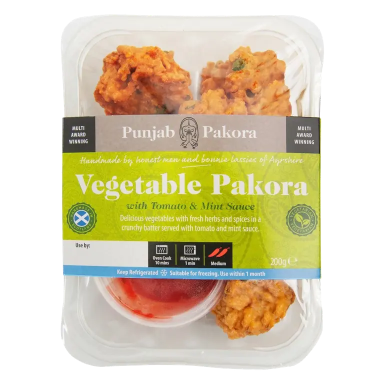 Vegetable Pakora With Tomato & Mint Dip