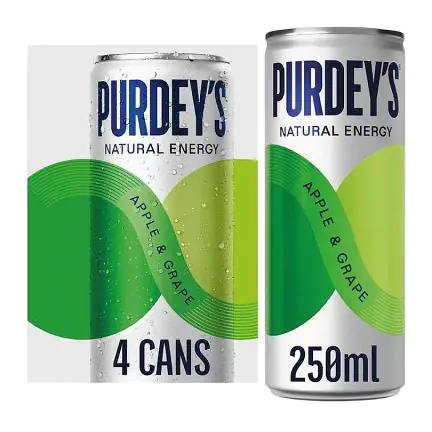 Natural Energy Apple & Grape 250ml Can (Pack of 4)