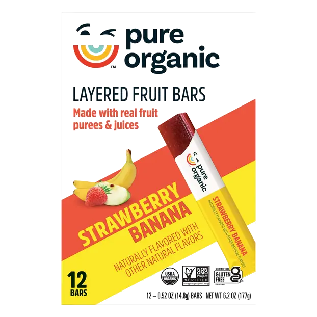 Gluten Free Strawberry Banana Layered Fruit Bars - 12 ct
